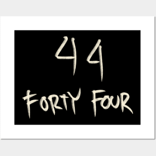 Hand Drawn Letter Number 44 Forty Four Posters and Art